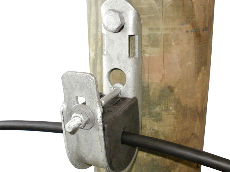bolted on wood pole