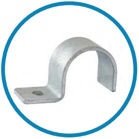 Half pipe clamp with one hole