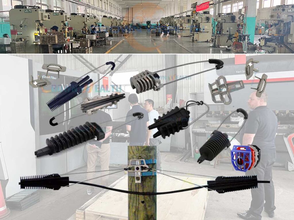 Optical Cable Accessories Wire Rope Wedge Type Anchor Tension Clamp for